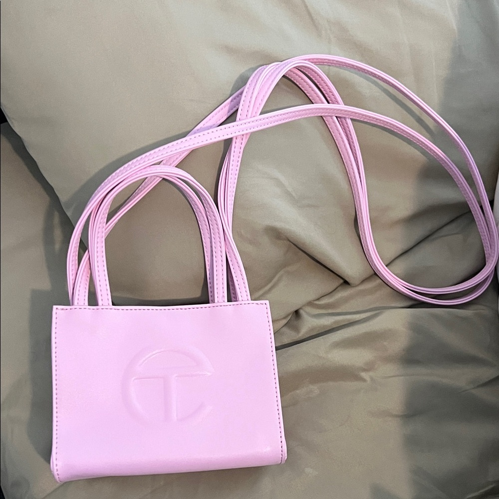 Telfar mini shopping tote pink